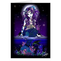 myka, jelina, hot, topic, fairy, uxia, mermaid, gothic, fantasy, dark, goth, art, Cartão com design gráfico personalizado
