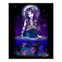 "Uxia" Midnight Mermaid posters by mykajelina "Uxia" Midnight Mermaid posters