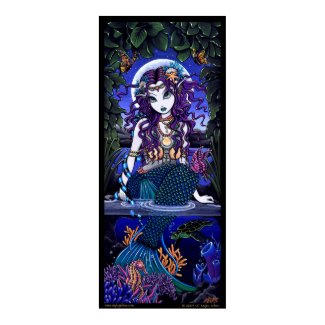 Uxia Original Ocean Scape Dark Mermaid HUGE Poster print