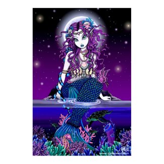 Uxia Twilight Moon Mermaid Poster print