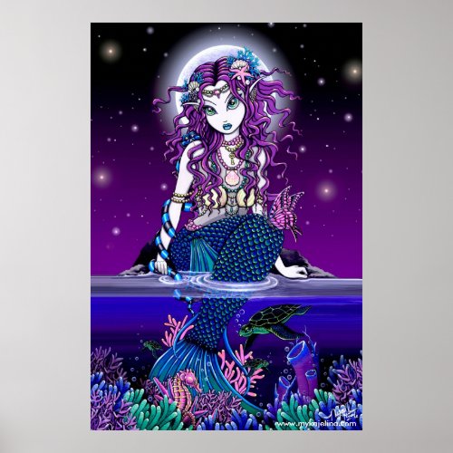 Uxia Twilight Moon Mermaid Poster print