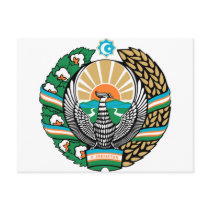 Uzbekistan coat of arms postcards