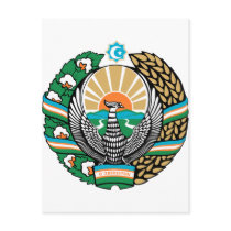 Uzbekistan coat of arms postcards