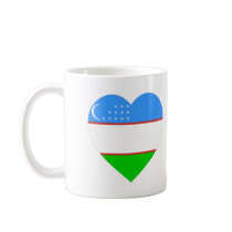 Uzbekistan Flag Heart Coffee Mug