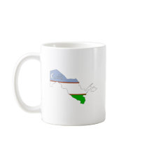 Uzbekistan Flag Map full size Coffee Mugs