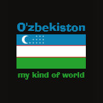 Uzbekistan Flag Map Text Ladies Baby Doll
