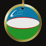 Uzbekistan Fisheye Flag Ornament