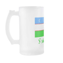 Uzbekistan Flag with Name in Uzbek Coffee Mugs