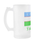 Uzbekistan Flag with Name in Uzbek Coffee Mugs