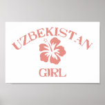 Uzbekistan Pink Girl Poster