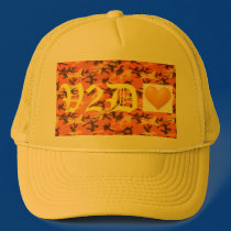 V2DHEART CUSTOM YELLOW&ORANGE CAMO OLD ENGLISH HAT by v2dheart V2DHEART CUSTOM YELLOW&ORANGE CAMO OLD ENGLISH HAT