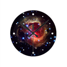 V838 Monocerotis Star (Hubble Telescope) Round Wallclocks