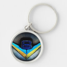 V8 Emblem Art Key Chain