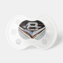 V8 Power Chrome Emblem on Hotrod Baby Pacifier