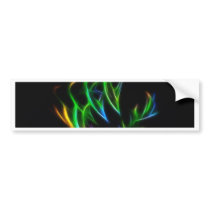 V Flame - Colorful Fractal Flame Bumper Sticker