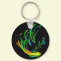 V Flame - Colorful Fractal Flame keychains by AbstractFractalArt V Flame - Colorful Fractal Flame keychains