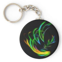 V Flame - Colorful Fractal Flame Key Chains