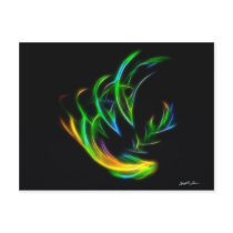 V Flame - Colorful Fractal Flame Post Card