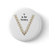 V for Victory Badminton Pin