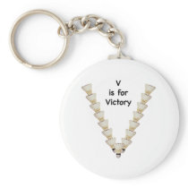 V for Victory Badminton Keychain
