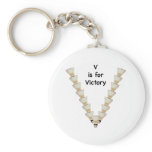V for Victory Badminton Keychain