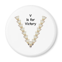 V for Victory Badminton Refrigerator Magnets
