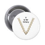 V for Victory Badminton Pin