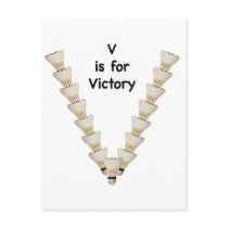 V for Victory Badminton postcards by HappyDoggies V for Victory Badminton postcards