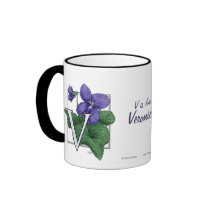 V for Violets Flower Monogram mugs