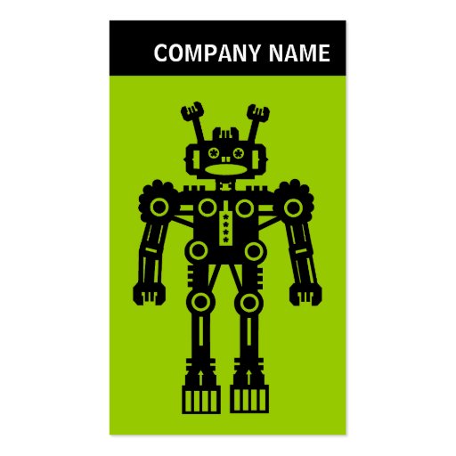 V Header - Photo - Robot - Green Business Card