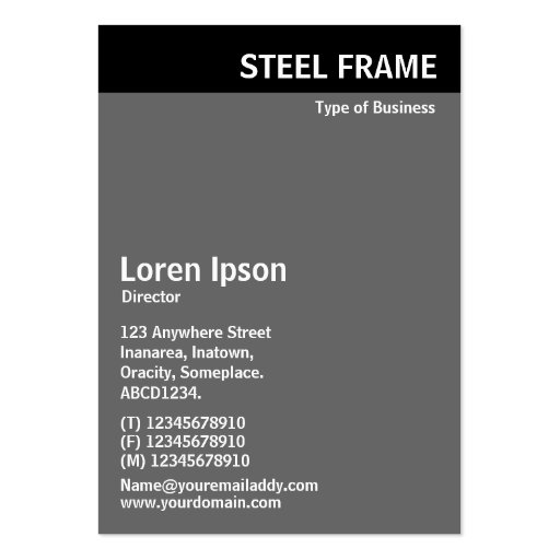 V Header - Photo - Steel Frame Construction Business Cards (back side)