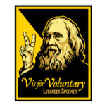 V is for Voluntary Lysander Spooner Print