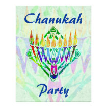 V Menorah Chanukah Party Invitations invitations