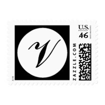 V Monogram Wedding Postage Stamp