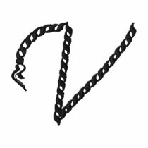 "V" Rope Alphabet 2.5" embroidered shirts
