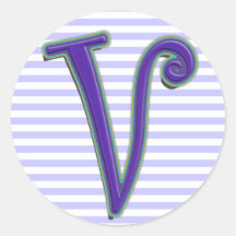 V ROUND STICKERS