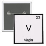 V - Virgin Funny Chemistry Element Symbol T-Shirt Pinback Button