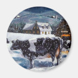 VACAS: NAVIDAD: NIEVE: ARTE: HOLTEIN IMANES DE NEVERA