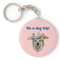 Vacation Dog Trip Keychain