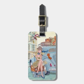 Vacation Girl Travel Paris | Luggage Tag