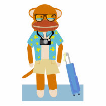 Vacation Monkey Sculpture Photo Cutouts