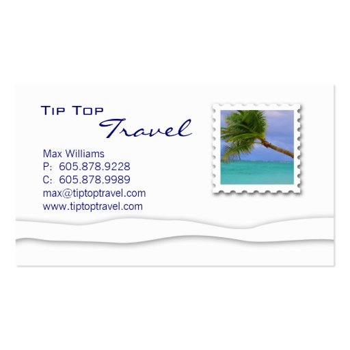 Vacation Palm Tree Business Card (front side)