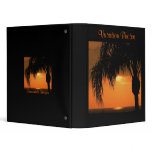 Vacation Photos, tropical beach sunset 3 Ring Binders