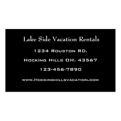 Vacation Rental Business Card Templates (back side)