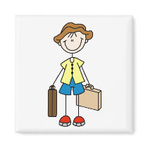Vacation Stick With Luggage Magnet by stick_figures Vacation Stick With Luggage Magnet