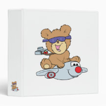 vacation teddy bear in plane binders