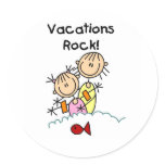 Vacations Rock Round Stickers
