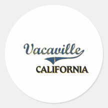 Vacaville California City Classic Round Sticker