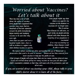 Vaccine concern poster for clinics print