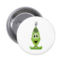Vacuum Cartoon Green Button
